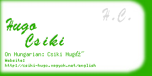 hugo csiki business card